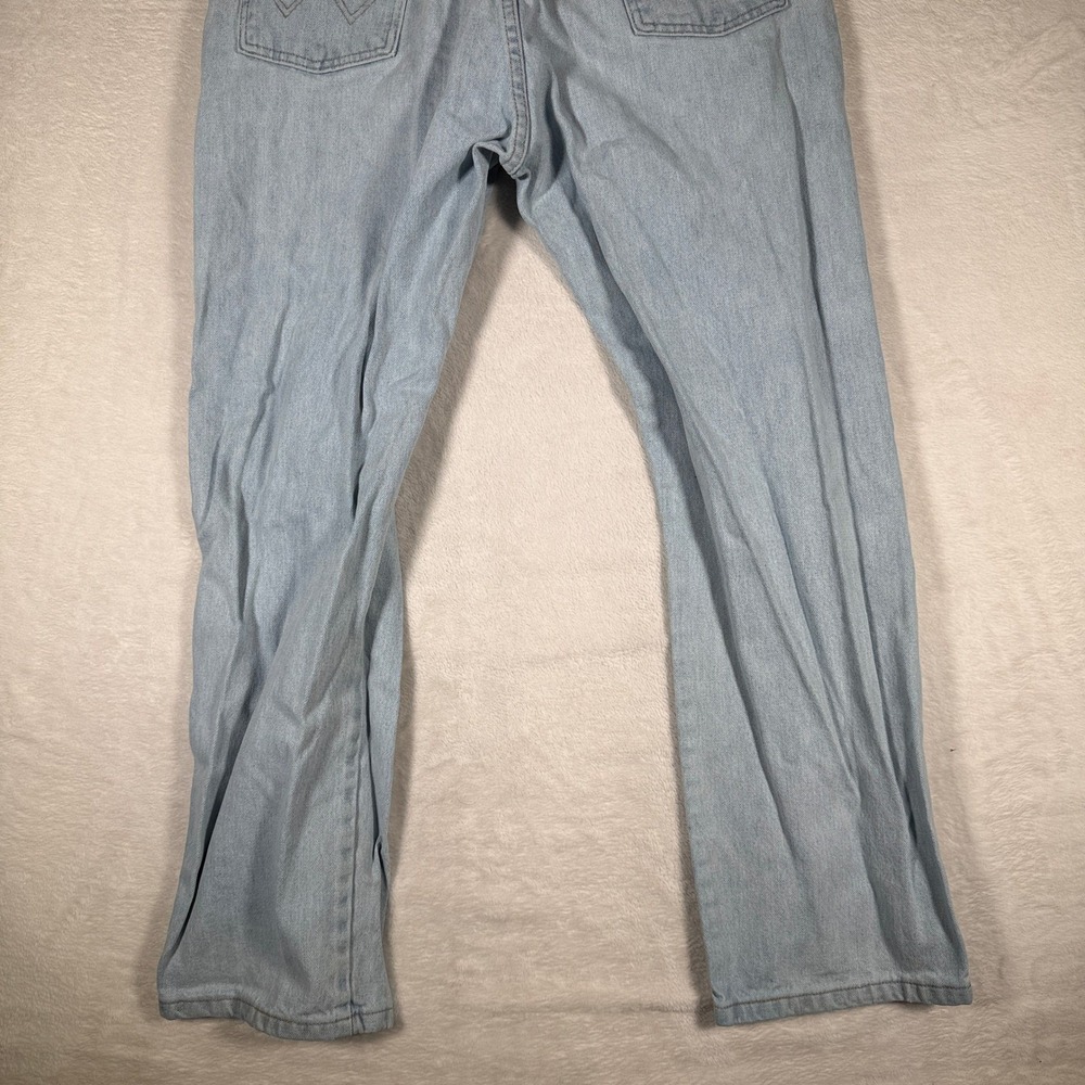 Wrangler Men Jeans Light Wash Straight Leg Denim Pants Size 36x30 Blue - Picture 6 of 13